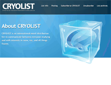 Tablet Screenshot of cryolist.org